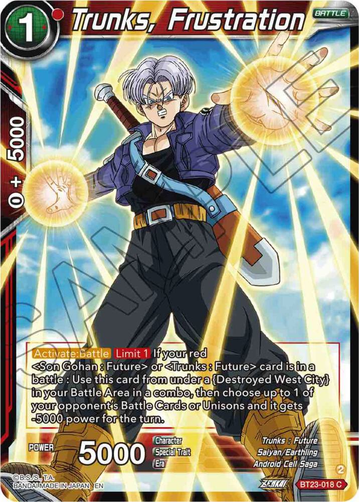 Trunks, Frustration BT23-018 card from Perfect Combination