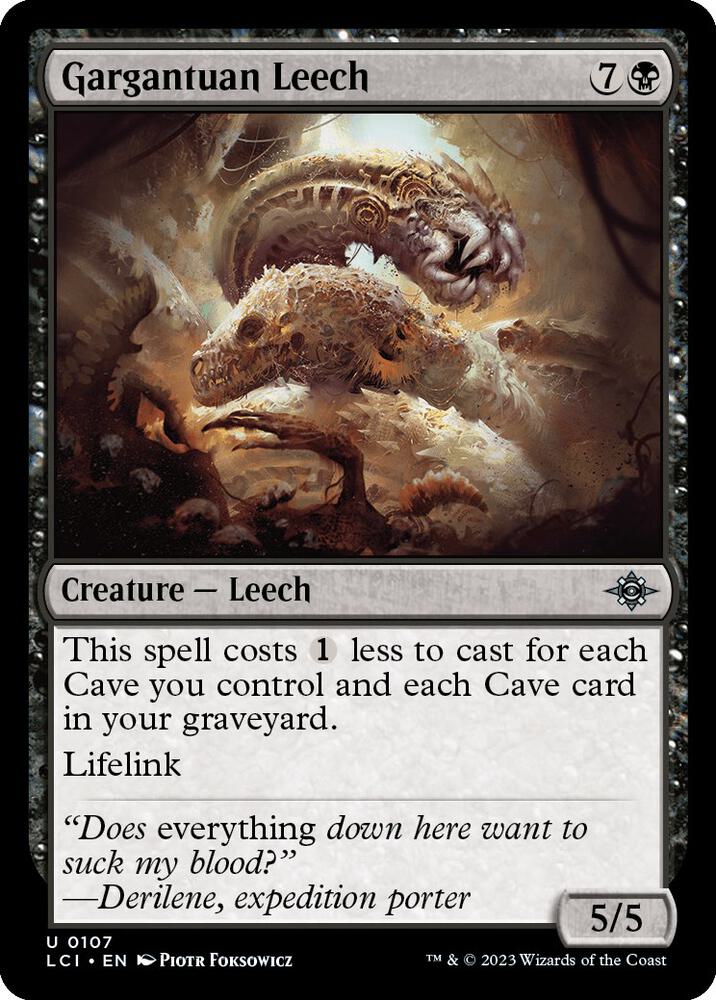 Gargantuan Leech 107 card from The Lost Caverns of Ixalan