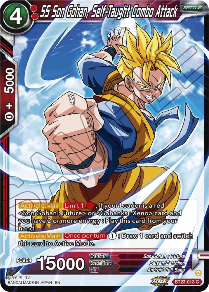 SS Son Gohan, Self-Taught Combo Attack BT23-013 card from Perfect Combination