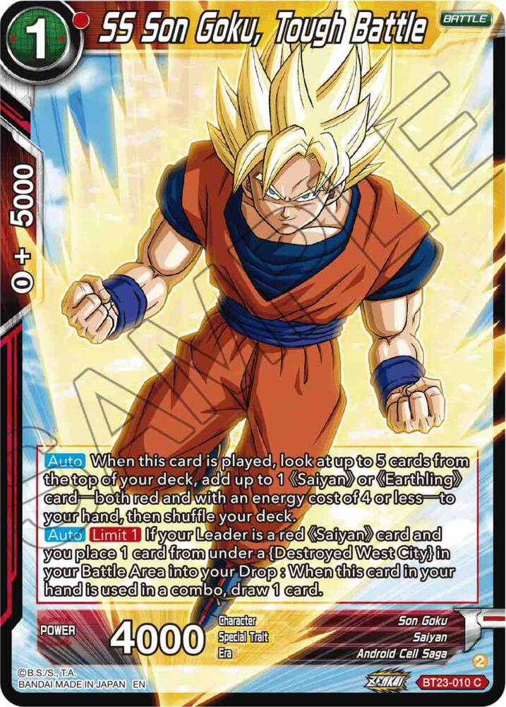 SS Son Goku, Tough Battle BT23-010 card from Perfect Combination