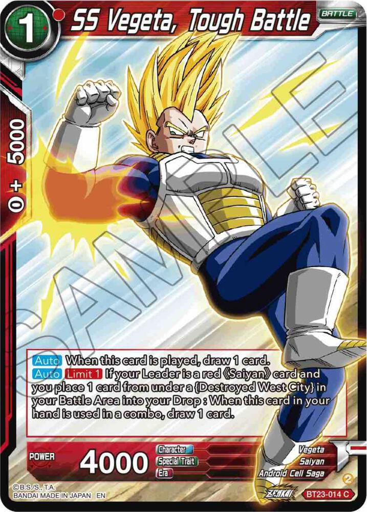 SS Vegeta, Tough Battle BT23-014 card from Perfect Combination