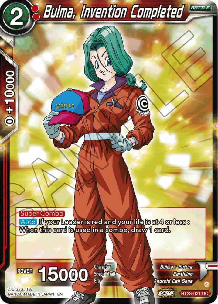 Bulma, Invention Completed BT23-021 card from Perfect Combination