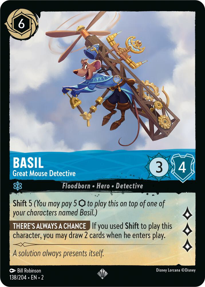 Basil - Great Mouse Detective 138/204 card from Rise of the Floodborn