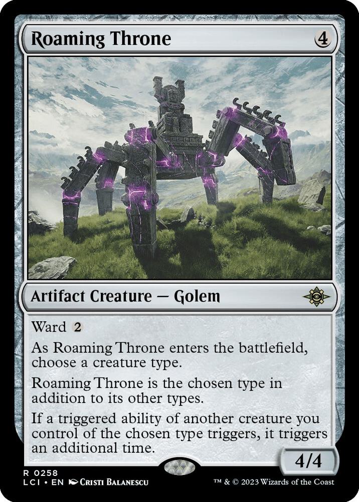 Roaming Throne 258 card from The Lost Caverns of Ixalan