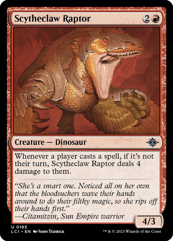 Scytheclaw Raptor 165 card from The Lost Caverns of Ixalan