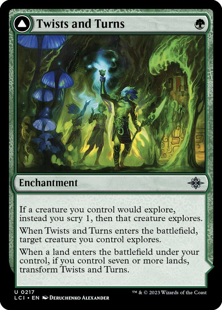 Twists and Turns 217 card from The Lost Caverns of Ixalan