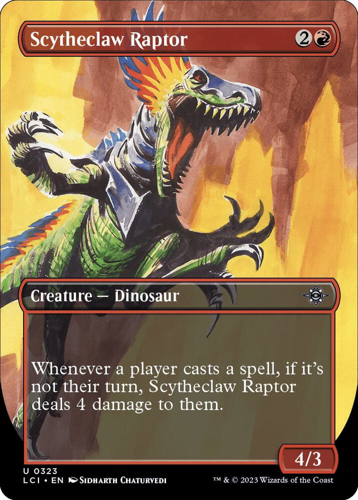 Scytheclaw Raptor (Borderless) 323 card from The Lost Caverns of Ixalan