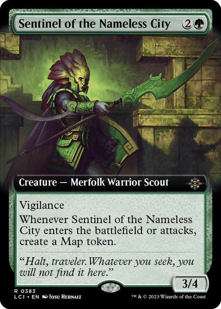Sentinel of the Nameless City (Extended Art) 383 card from The Lost Caverns of Ixalan