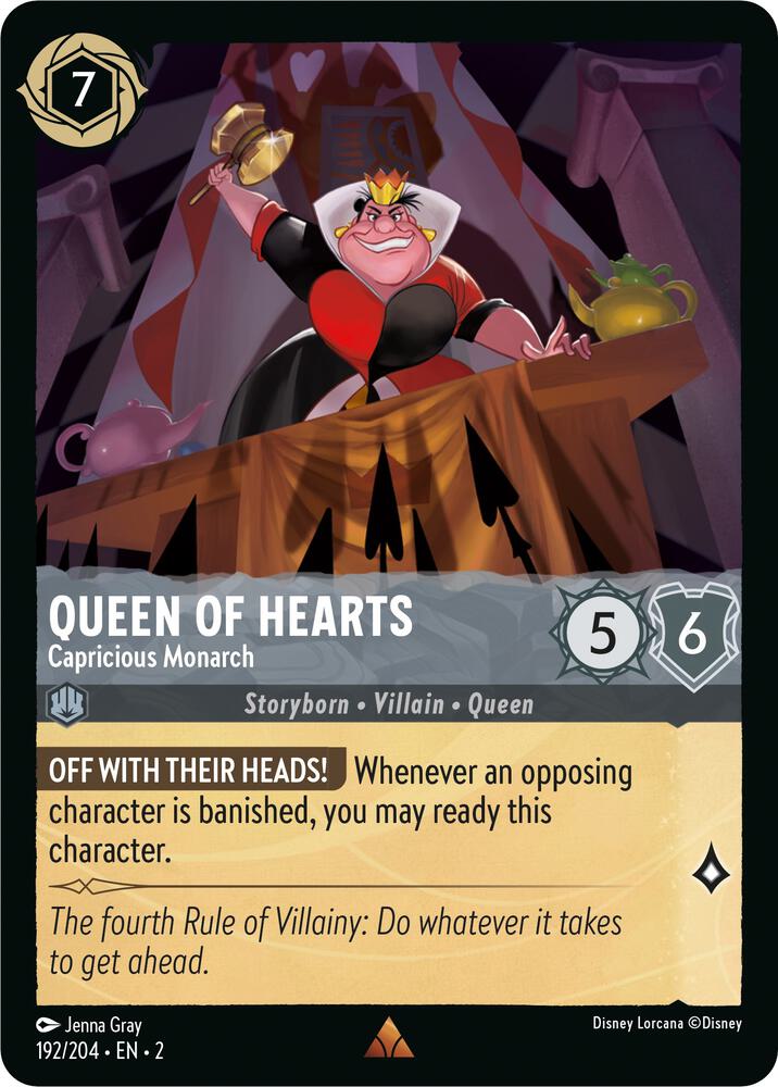 Queen of Hearts - Capricious Monarch 192/204 card from Rise of the Floodborn