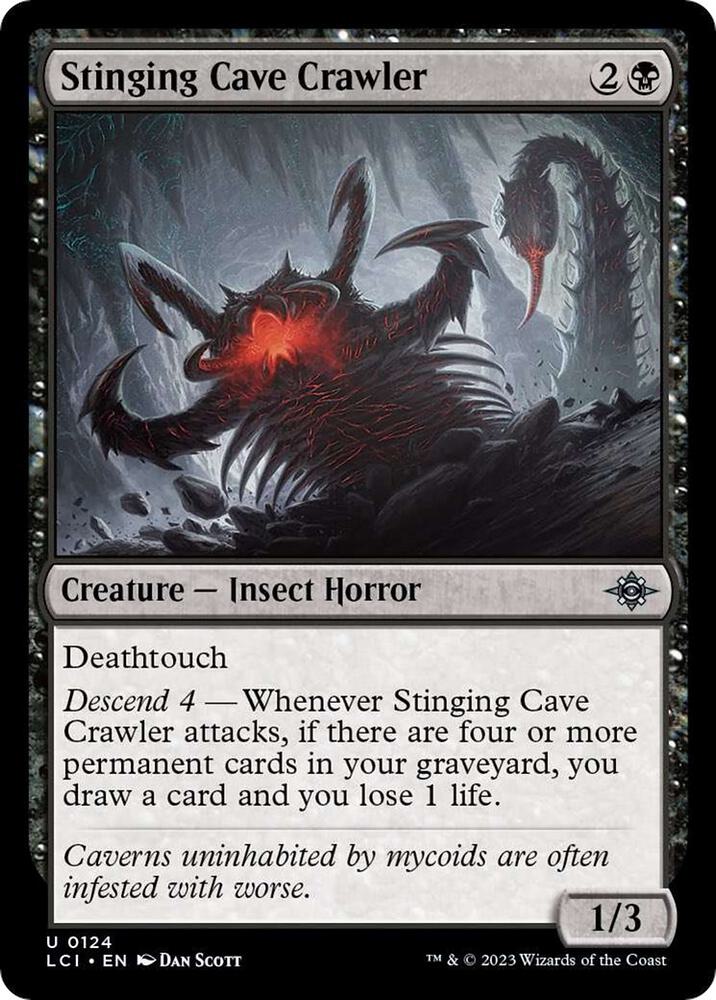Stinging Cave Crawler 124 card from The Lost Caverns of Ixalan