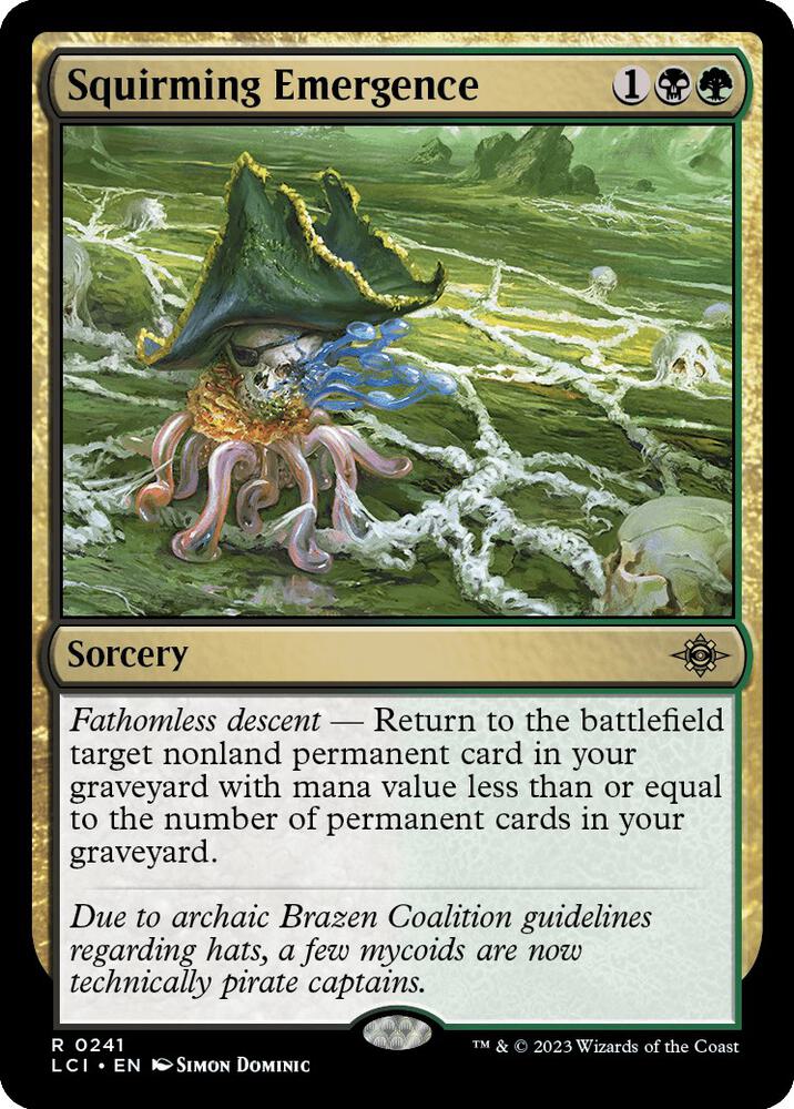 Squirming Emergence 241 card from The Lost Caverns of Ixalan