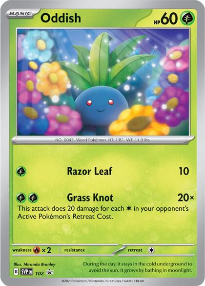 Oddish 102 card from SV: Scarlet & Violet Promo Cards