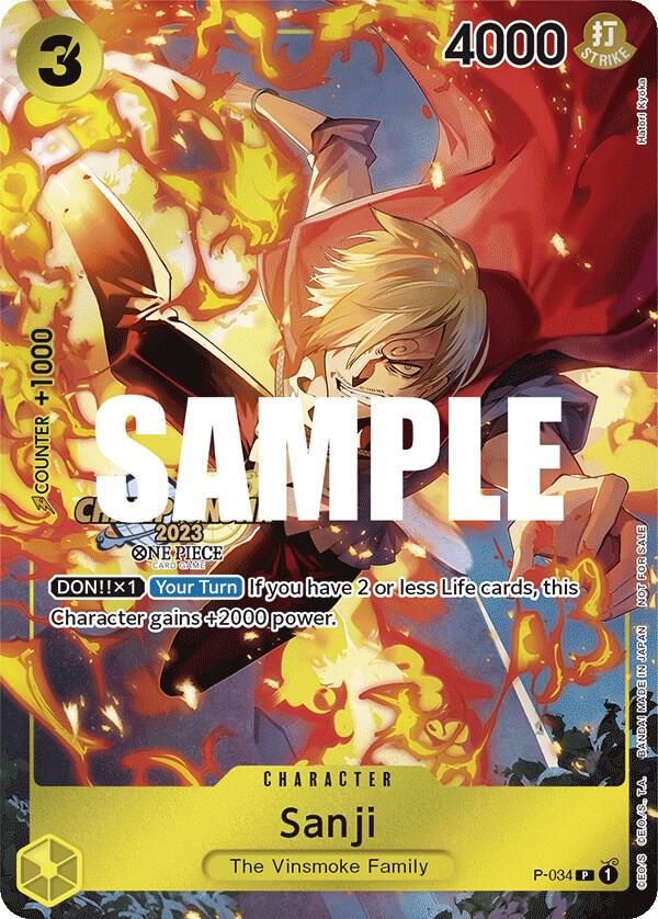 Sanji (CS 2023 Event Pack) P-034 card from One Piece Promotion Cards
