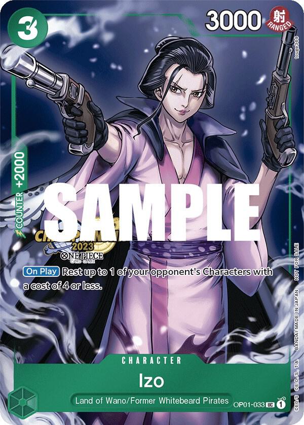 Izo (CS 2023 Celebration Pack) OP01-033 card from One Piece Promotion Cards