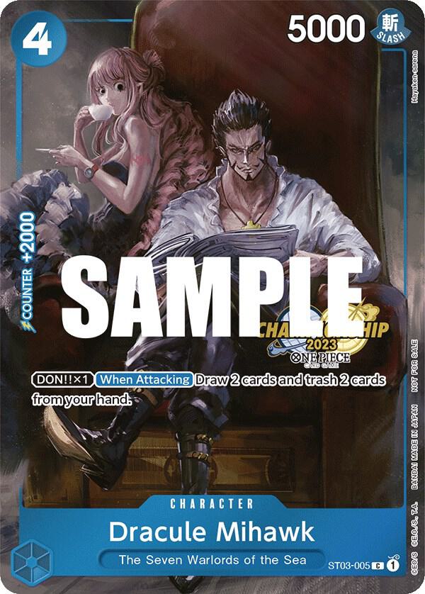 Dracule Mihawk (CS 2023 Celebration Pack) ST03-005 card from One Piece Promotion Cards