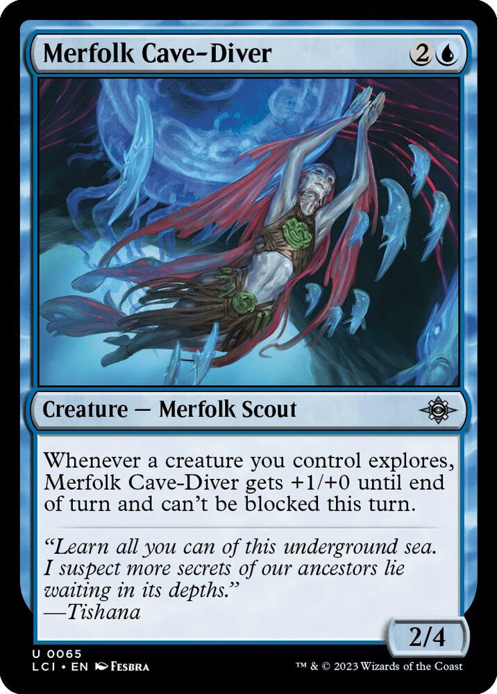 Merfolk Cave-Diver 65 card from The Lost Caverns of Ixalan