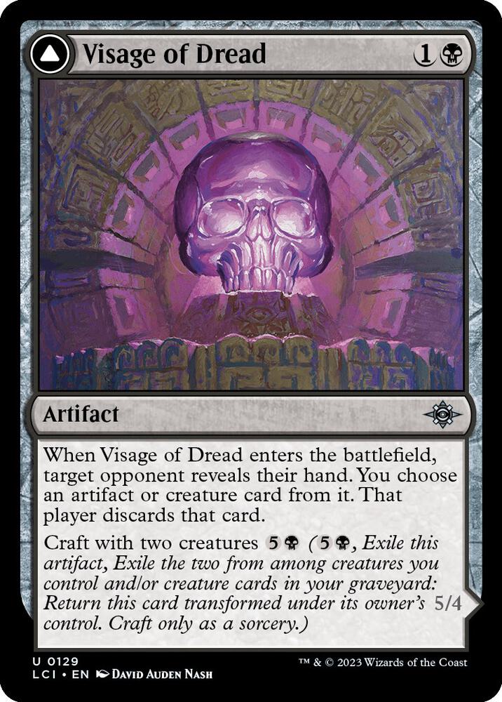 Visage of Dread 129 card from The Lost Caverns of Ixalan