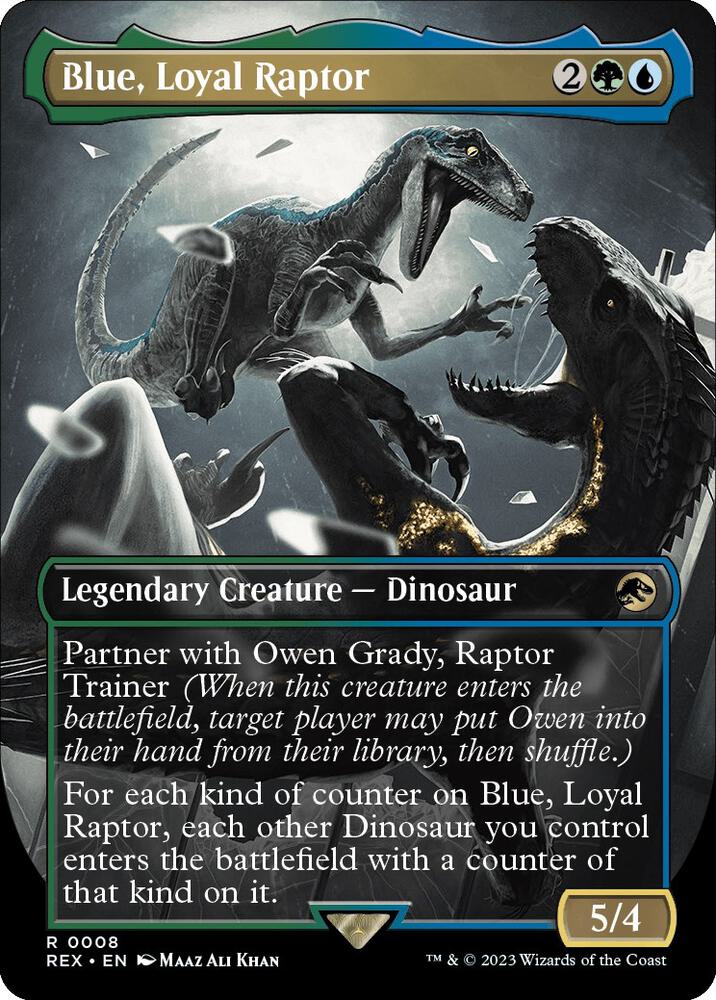 Blue, Loyal Raptor (Borderless) 8 card from Universes Beyond: Jurassic World Collection