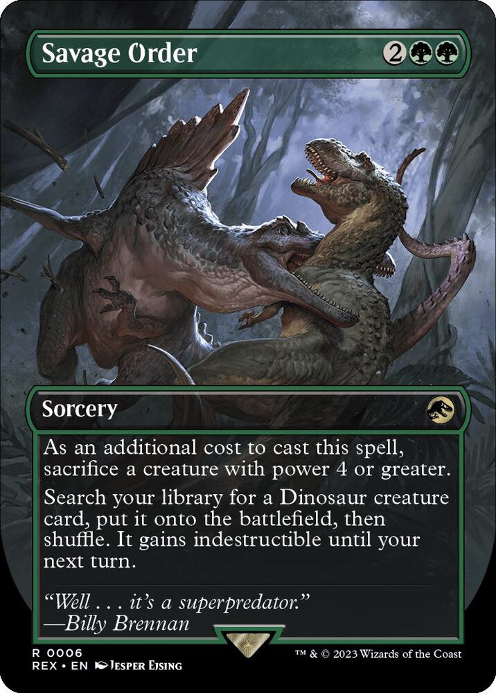 Savage Order (Borderless) 6 card from Universes Beyond: Jurassic World Collection
