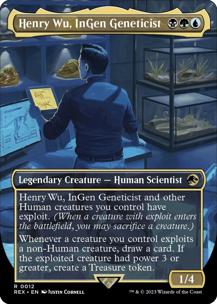 Henry Wu, InGen Geneticist (Borderless) 12 card from Universes Beyond: Jurassic World Collection