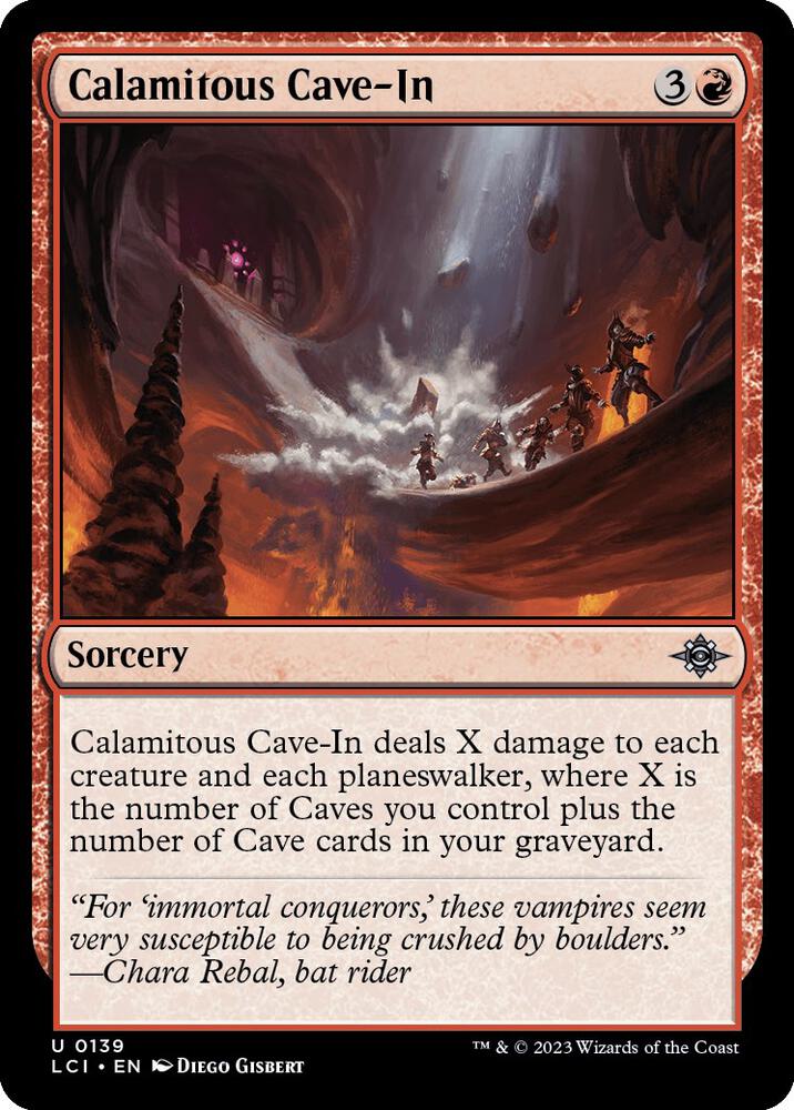 Calamitous Cave-In 139 card from The Lost Caverns of Ixalan