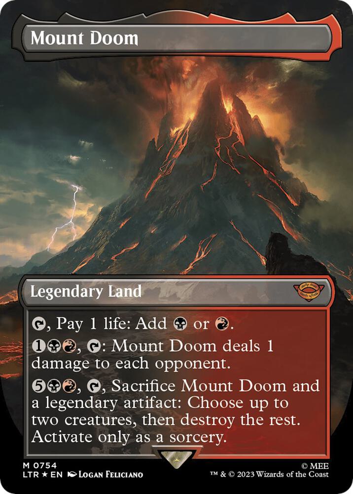 Mount Doom (Borderless) (Surge Foil) 754 card from Universes Beyond: The Lord of the Rings: Tales of Middle-earth