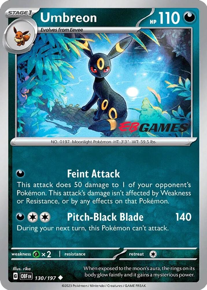 Umbreon (EBGames Exclusive) 130/197 card from Miscellaneous Cards & Products