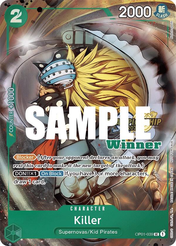 Killer (CS 2023 Top Players Pack) [Winner] OP01-039 card from One Piece Promotion Cards