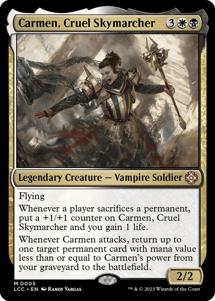 Carmen, Cruel Skymarcher 5 card from Commander: The Lost Caverns of Ixalan