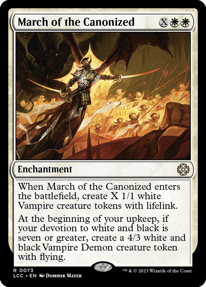 March of the Canonized 73 card from Commander: The Lost Caverns of Ixalan