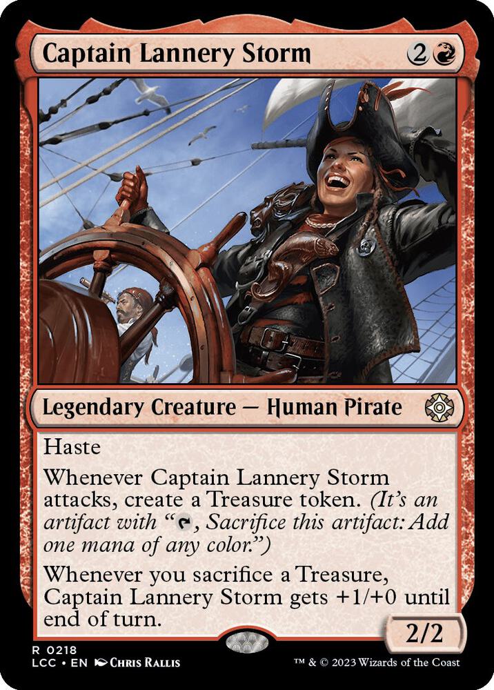 Captain Lannery Storm 218 card from Commander: The Lost Caverns of Ixalan