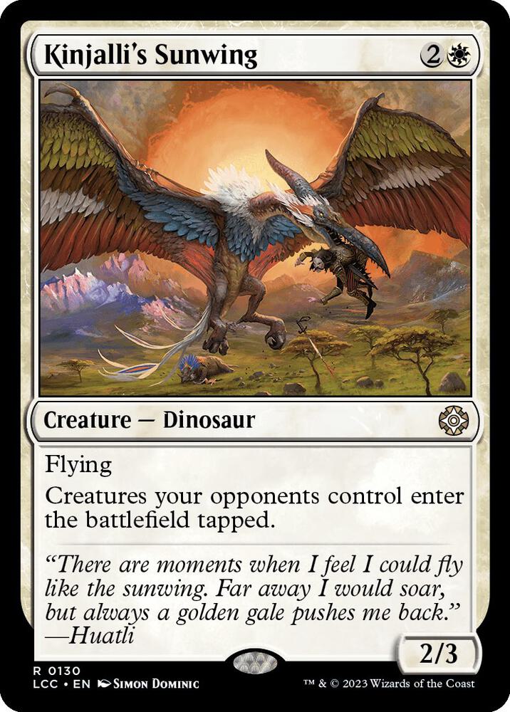 Kinjalli's Sunwing 130 card from Commander: The Lost Caverns of Ixalan