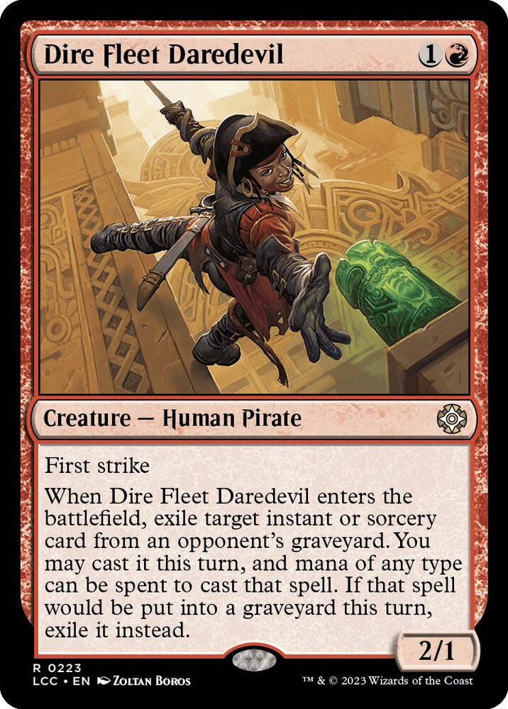 Dire Fleet Daredevil 223 card from Commander: The Lost Caverns of Ixalan