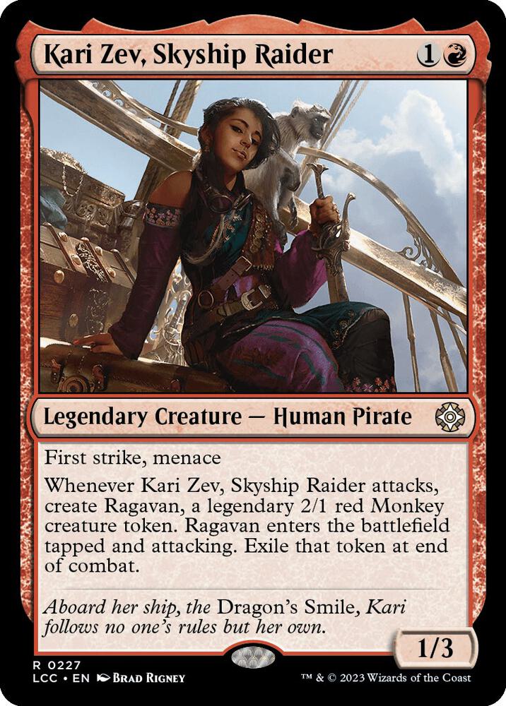 Kari Zev, Skyship Raider 227 card from Commander: The Lost Caverns of Ixalan