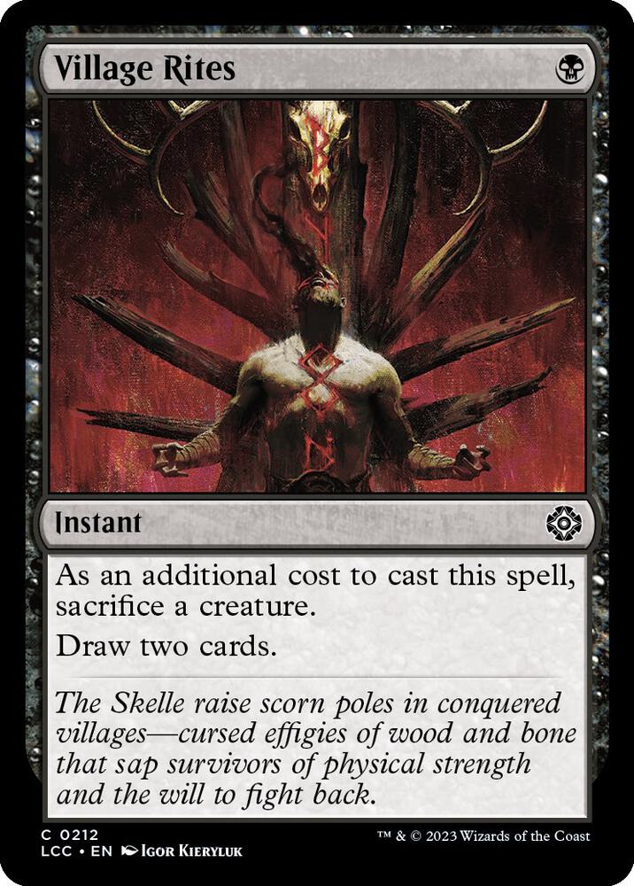 Village Rites 212 card from Commander: The Lost Caverns of Ixalan