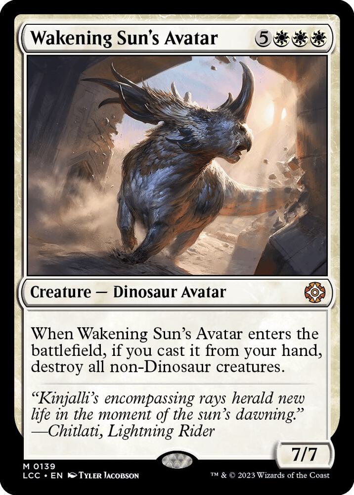 Wakening Sun's Avatar 139 card from Commander: The Lost Caverns of Ixalan