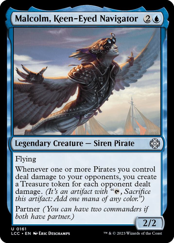 Malcolm, Keen-Eyed Navigator 161 card from Commander: The Lost Caverns of Ixalan