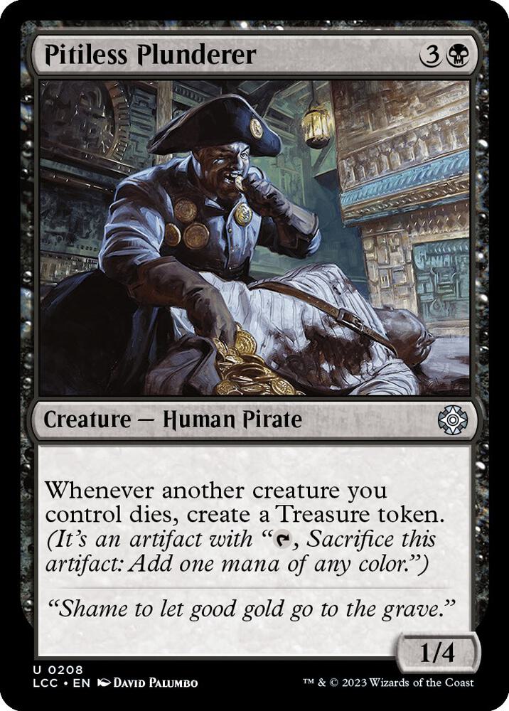 Pitiless Plunderer 208 card from Commander: The Lost Caverns of Ixalan
