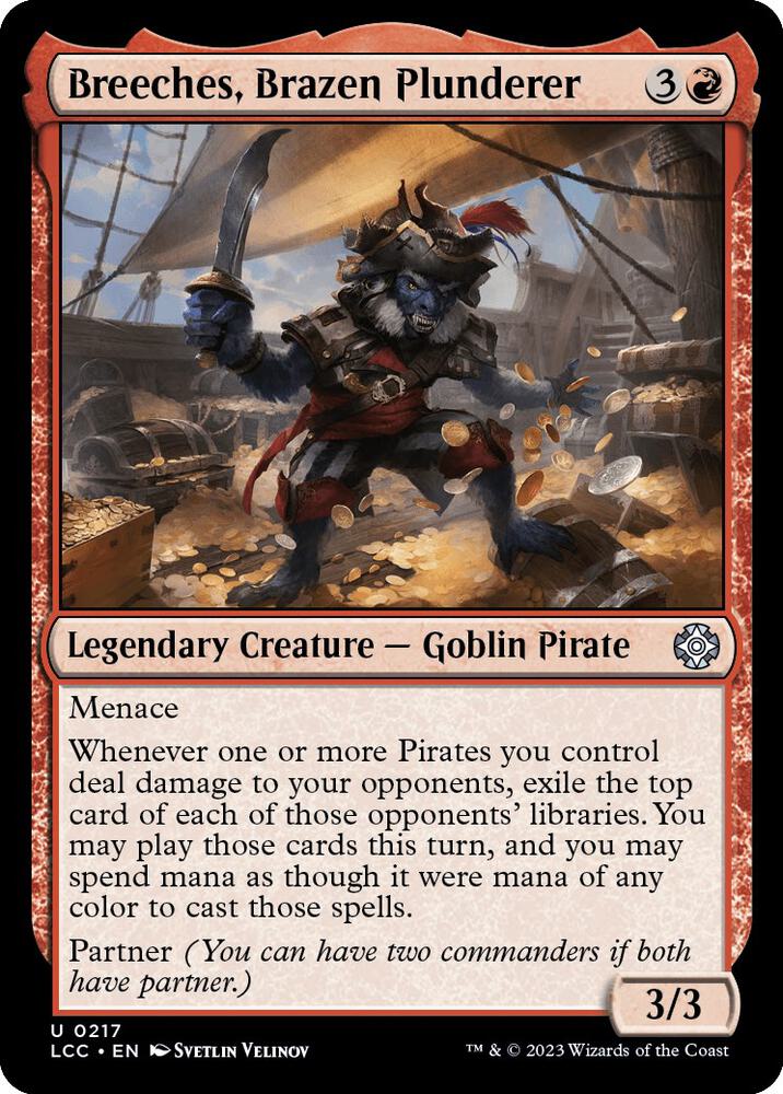 Breeches, Brazen Plunderer 217 card from Commander: The Lost Caverns of Ixalan