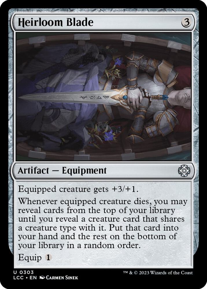 Heirloom Blade 303 card from Commander: The Lost Caverns of Ixalan