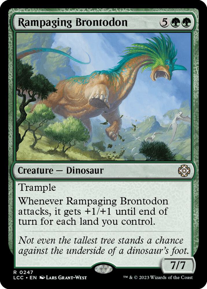 Rampaging Brontodon 247 card from Commander: The Lost Caverns of Ixalan