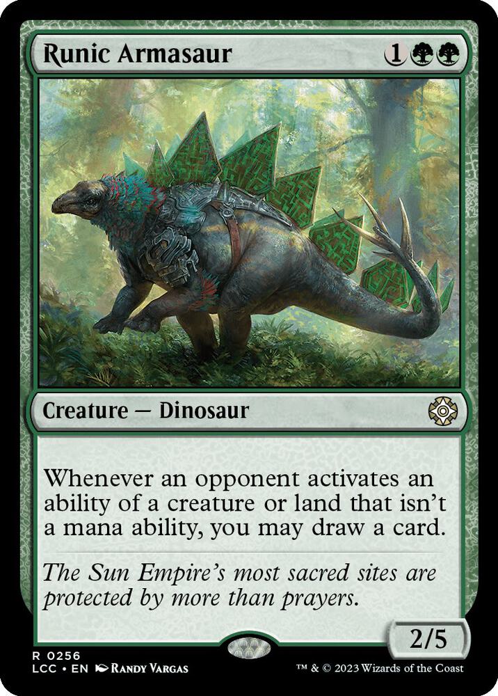 Runic Armasaur 256 card from Commander: The Lost Caverns of Ixalan