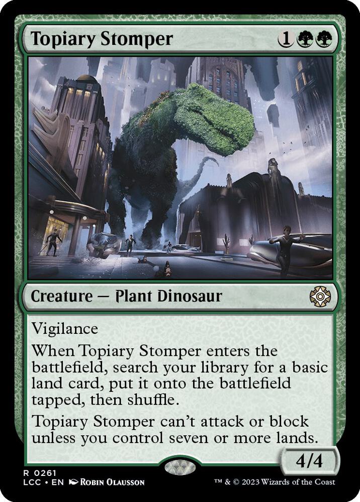Topiary Stomper 261 card from Commander: The Lost Caverns of Ixalan