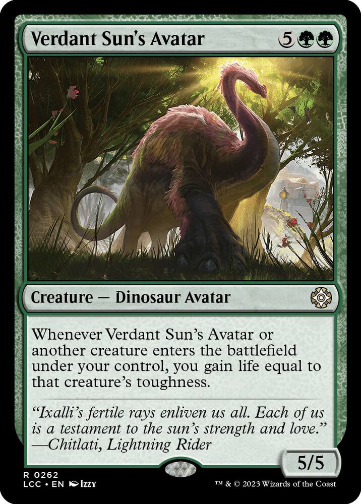 Verdant Sun's Avatar 262 card from Commander: The Lost Caverns of Ixalan