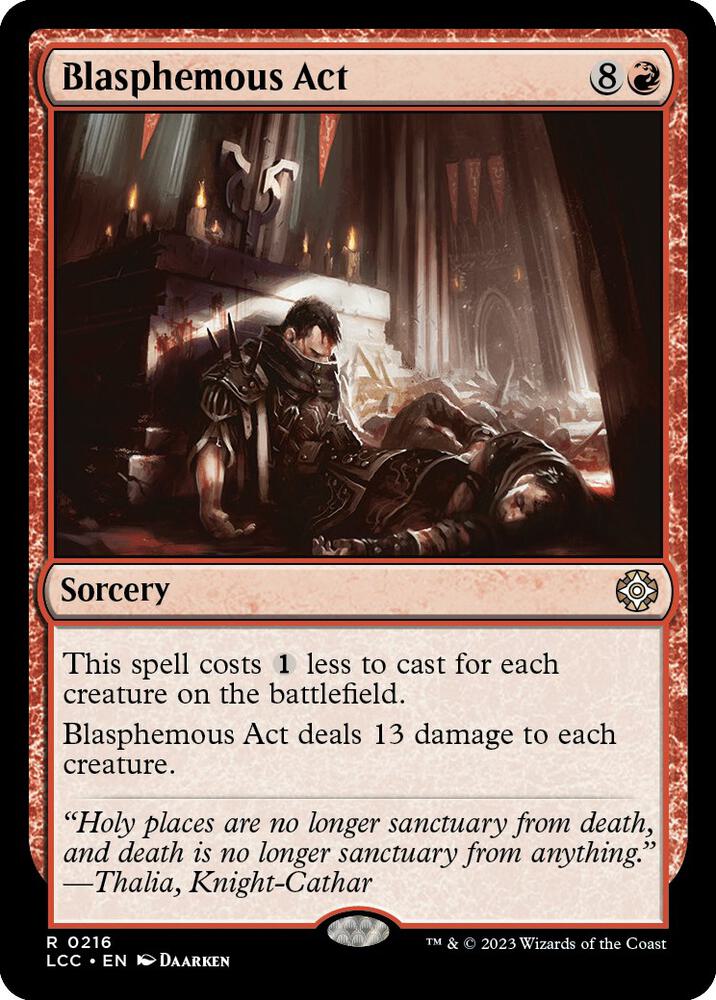Blasphemous Act 216 card from Commander: The Lost Caverns of Ixalan