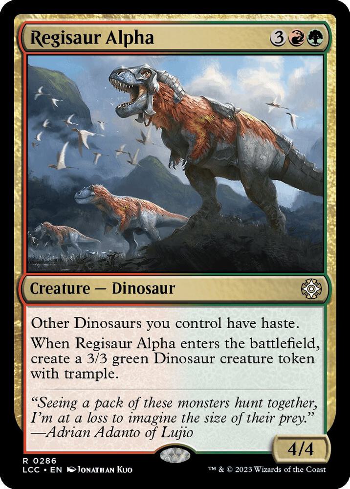 Regisaur Alpha 286 card from Commander: The Lost Caverns of Ixalan