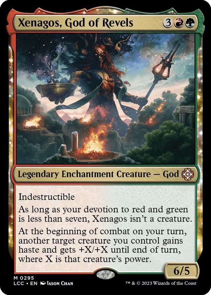 Xenagos, God of Revels 295 card from Commander: The Lost Caverns of Ixalan