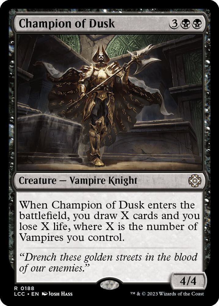 Champion of Dusk 188 card from Commander: The Lost Caverns of Ixalan