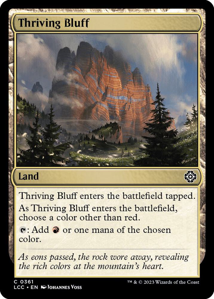 Thriving Bluff 361 card from Commander: The Lost Caverns of Ixalan