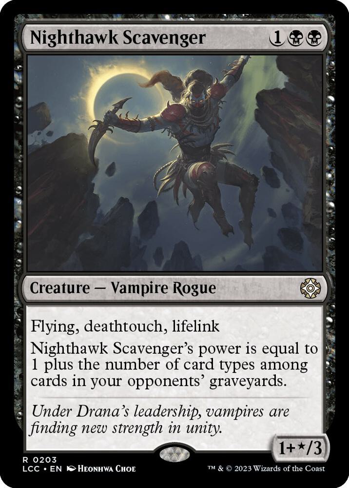 Nighthawk Scavenger 203 card from Commander: The Lost Caverns of Ixalan